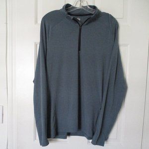 REI Womens L/S Gray-Green Stretch 1/4 Zip Lightweight Active Runner Top - Large